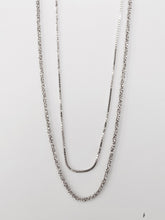 שרשרת כסף 2 שרשראות מחוברות ונציה ודיסקו אורך 38/40 ס"מ מוכסף